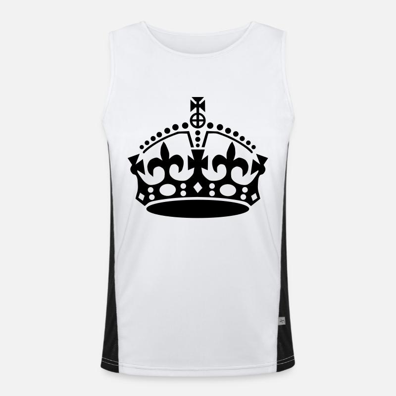 keep calm and carry on crown vector Men's Functional Contrast Tank Top 