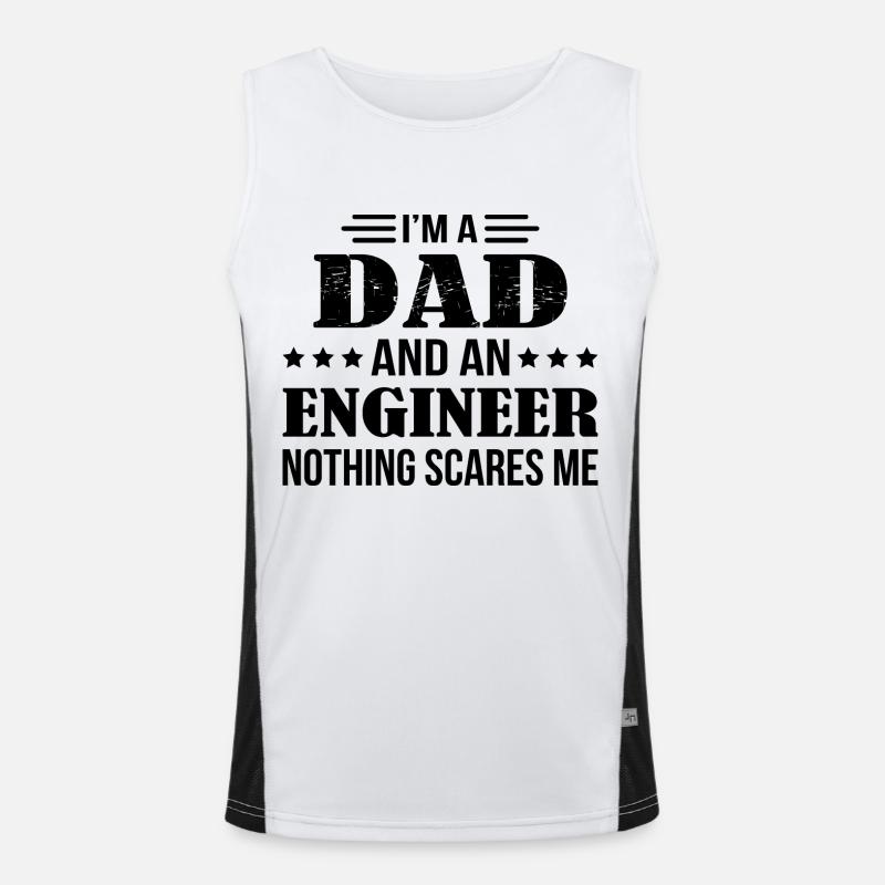 Dad Engineer Scares Me Funktionelles Kontrast-Tank Top für Männer 