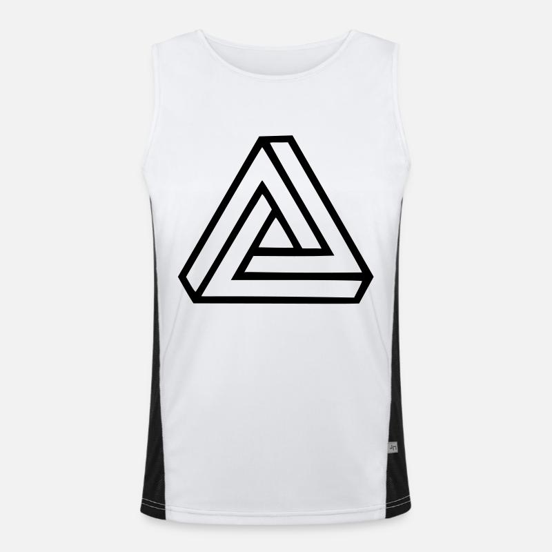 Triangle Visual Illusion - Men's Functional Contrast Tank Top  - white/black