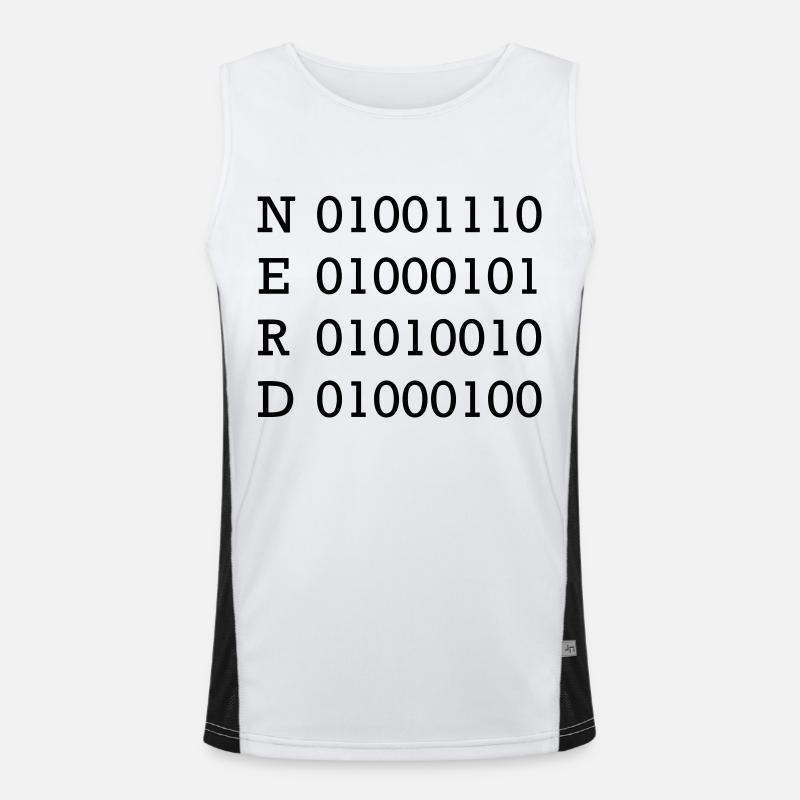 binary nerd - Men's Functional Contrast Tank Top  - white/black