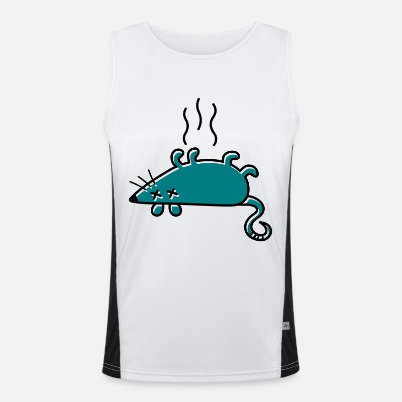 A dead mouse - Men's Functional Contrast Tank Top  - white/black