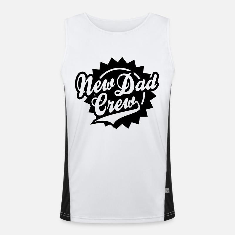 New Dad Crew Shield Design - Men's Functional Contrast Tank Top  - white/black