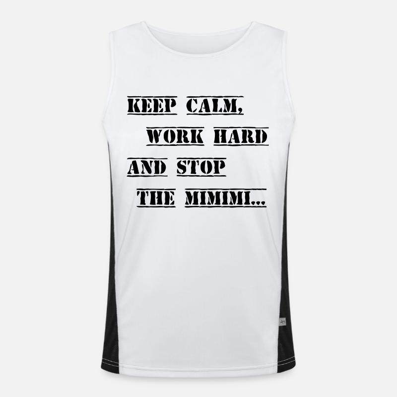 Work hard stop the Mimimi Funktionelles Kontrast-Tank Top für Männer 