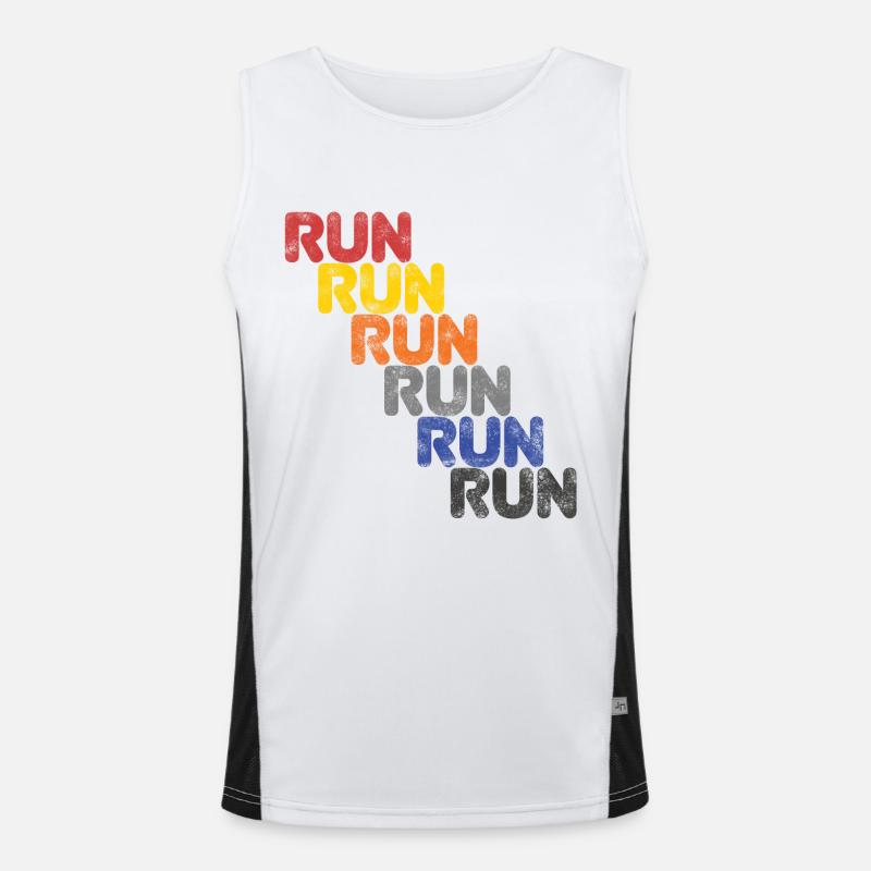 Run Run Run - Running Shirt Men's Functional Contrast Tank Top 