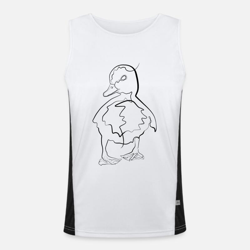 Bébé tête d’animal de canard - one line drawing Débardeur respirant contrasté Homme 