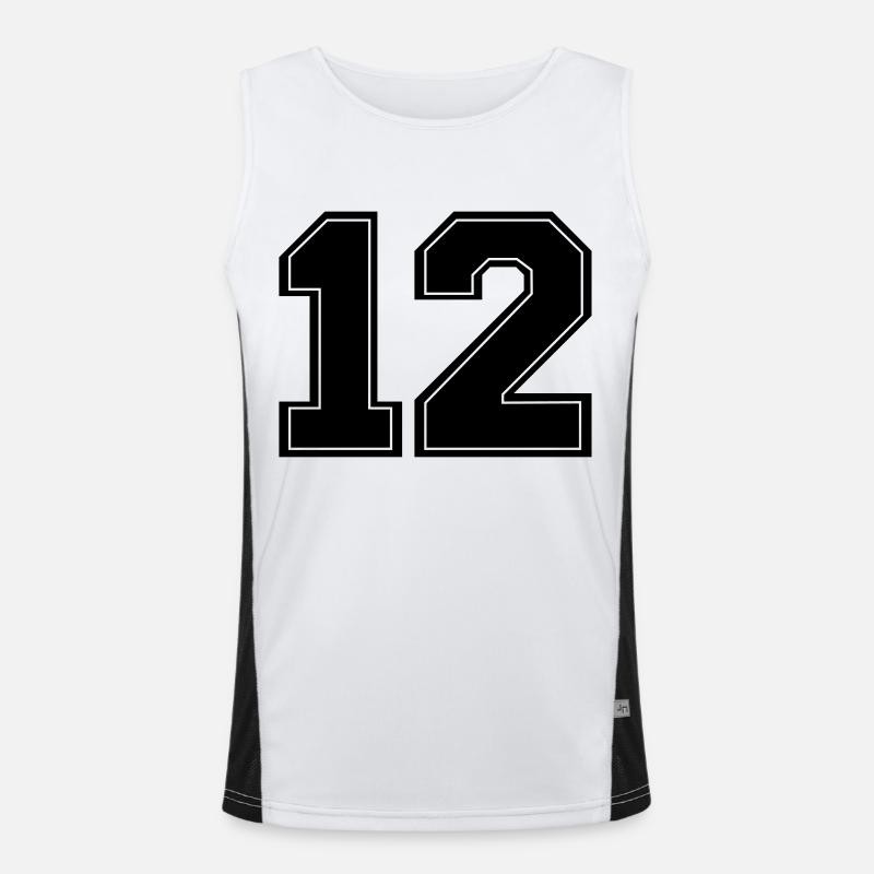 12_nr_2 - Men's Functional Contrast Tank Top  - white/black