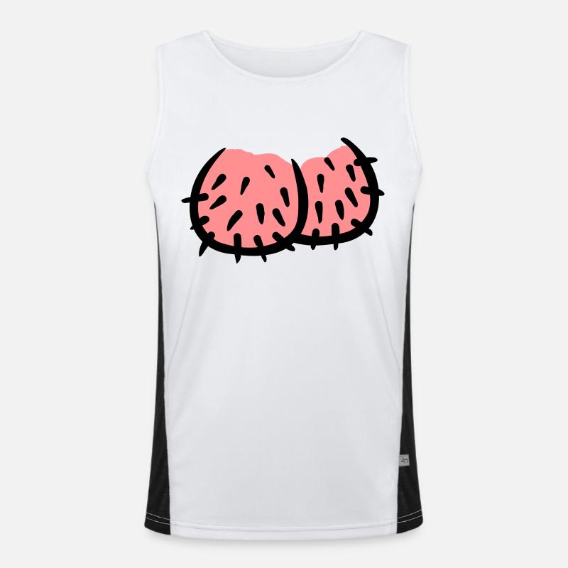 Penis - Men's Functional Contrast Tank Top  - white/black