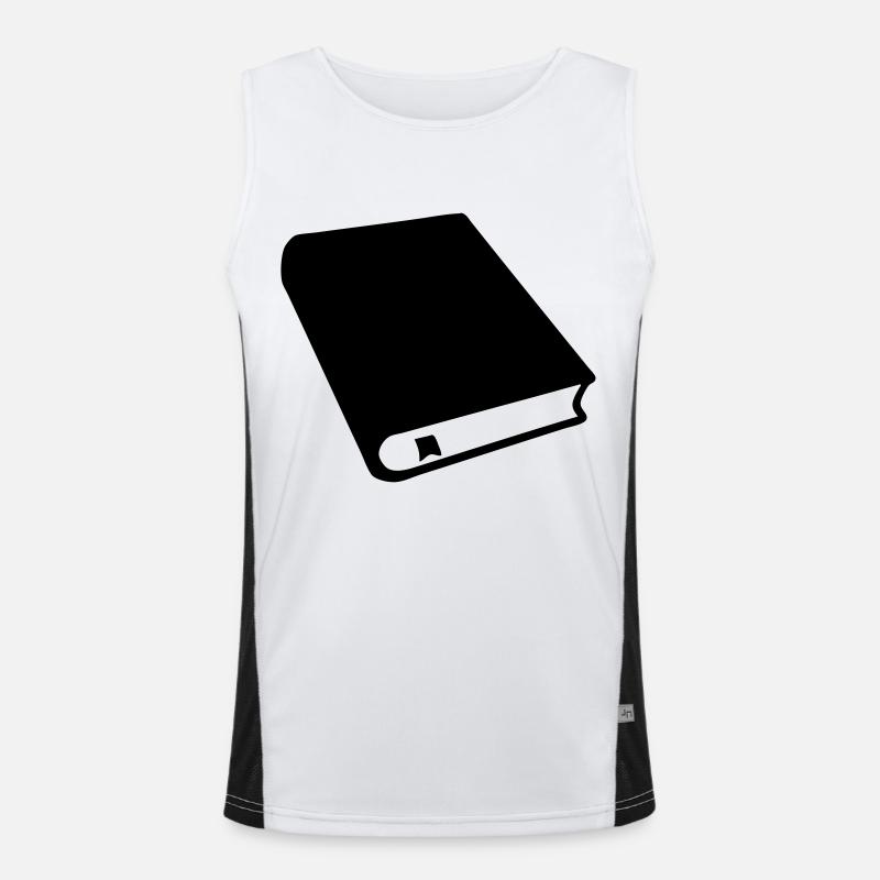 cartoon vector book reader bookseller writer Men's Functional Contrast Tank Top 
