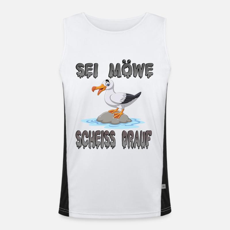 Sei Möwe Scheiss Drauf Funktionelles Kontrast-Tank Top für Männer 