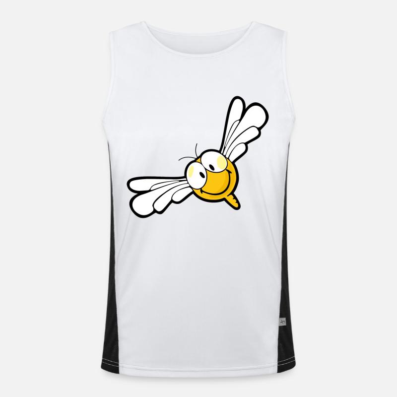 Smiley Dragon Fly Men's Functional Contrast Tank Top 