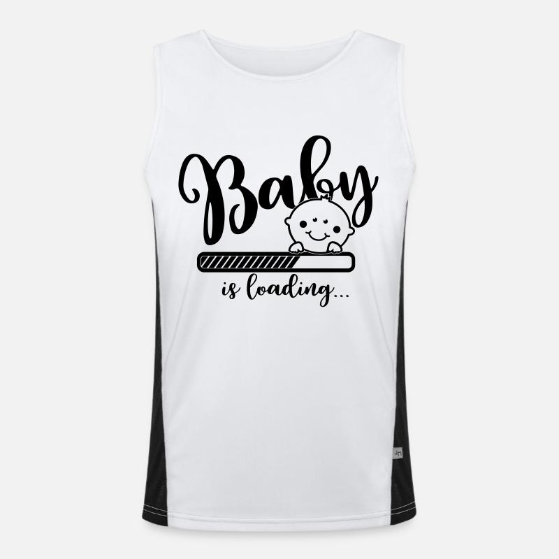 Baby is loading - Schwangerschaft - Mama - Geburt Funktionelles Kontrast-Tank Top für Männer 