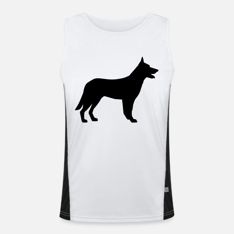 German Shepherd - Men's Functional Contrast Tank Top  - white/black