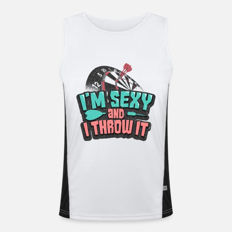 Darts darts - Men's Functional Contrast Tank Top - white/black