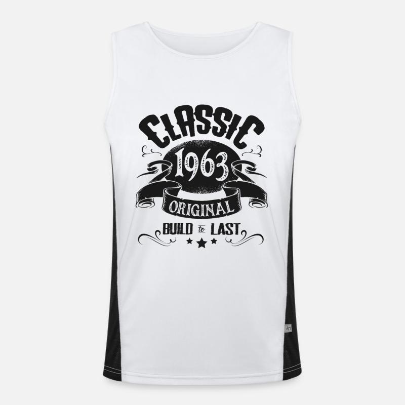 Birthday born in 1963 Men's Functional Contrast Tank Top 
