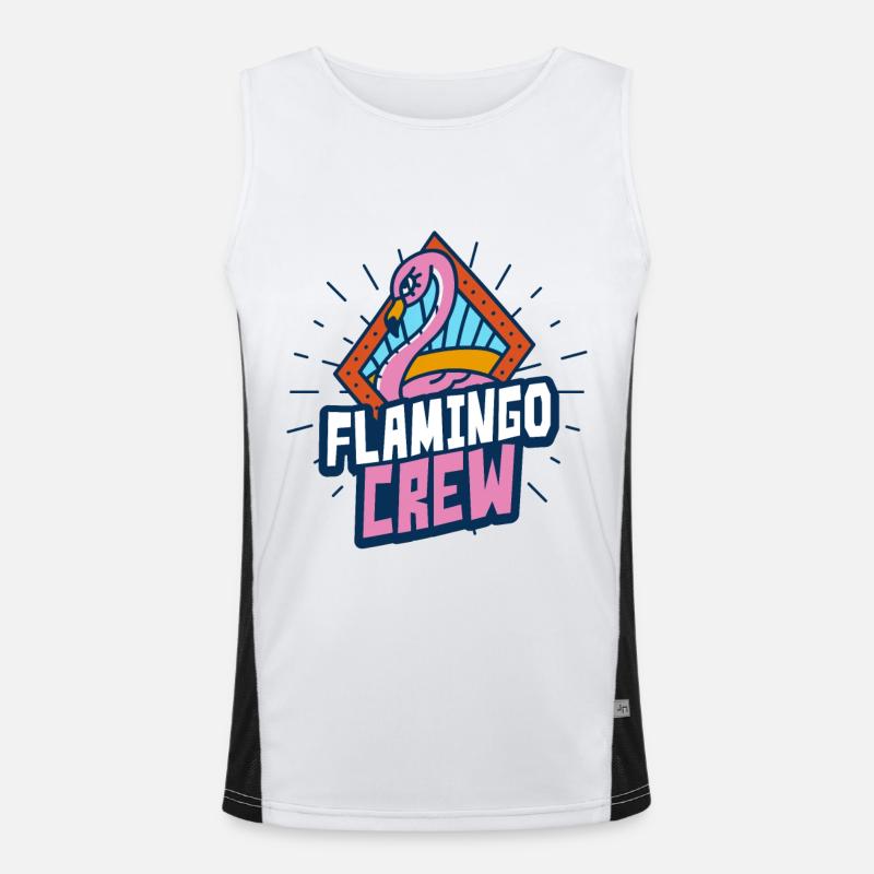 Flamingo team - Men's Functional Contrast Tank Top  - white/black