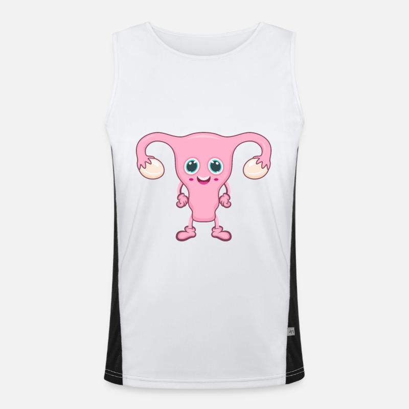 Livmor jordemoder - Funktionel kontrast tanktop til herrer  - hvid/sort