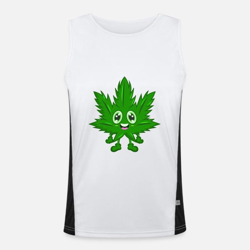 Cannabis Comic Hanf Blatt Funktionelles Kontrast-Tank Top für Männer 