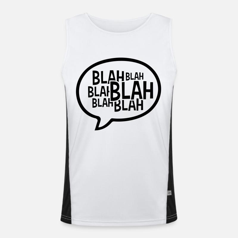 Comic speech bubble blah - Men's Functional Contrast Tank Top  - white/black