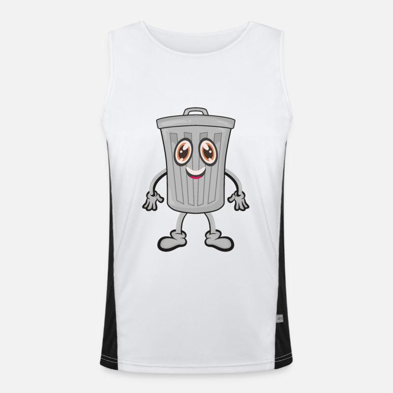 Garbage trash can - Men's Functional Contrast Tank Top  - white/black