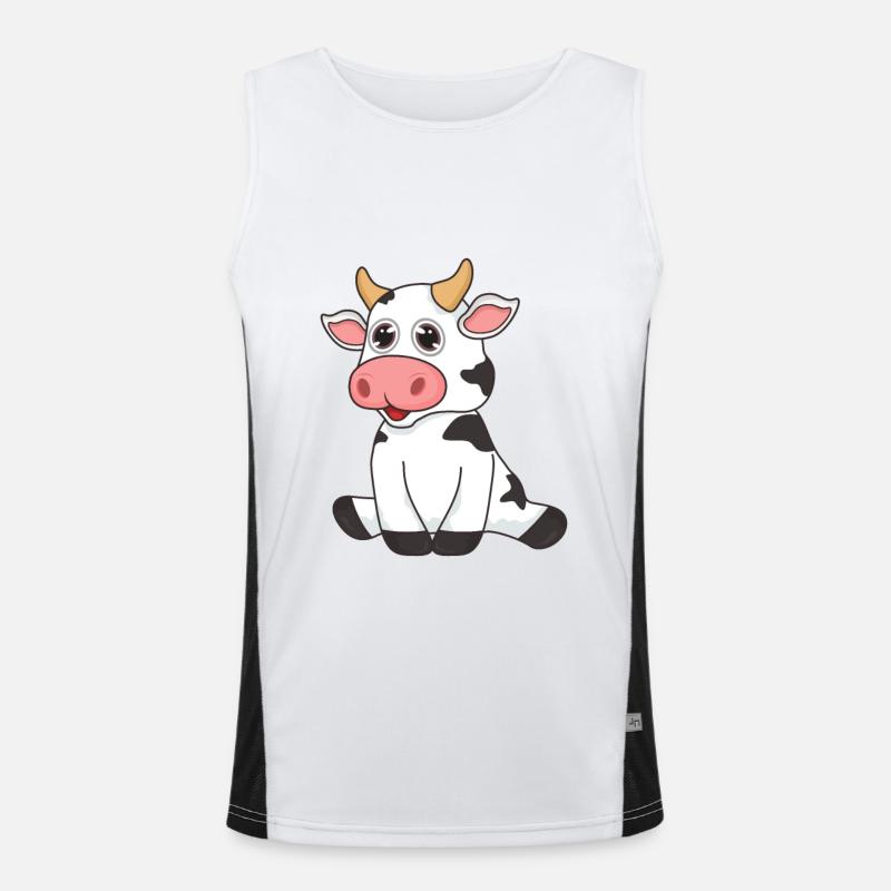 Cow farmer farmer Men's Functional Contrast Tank Top 