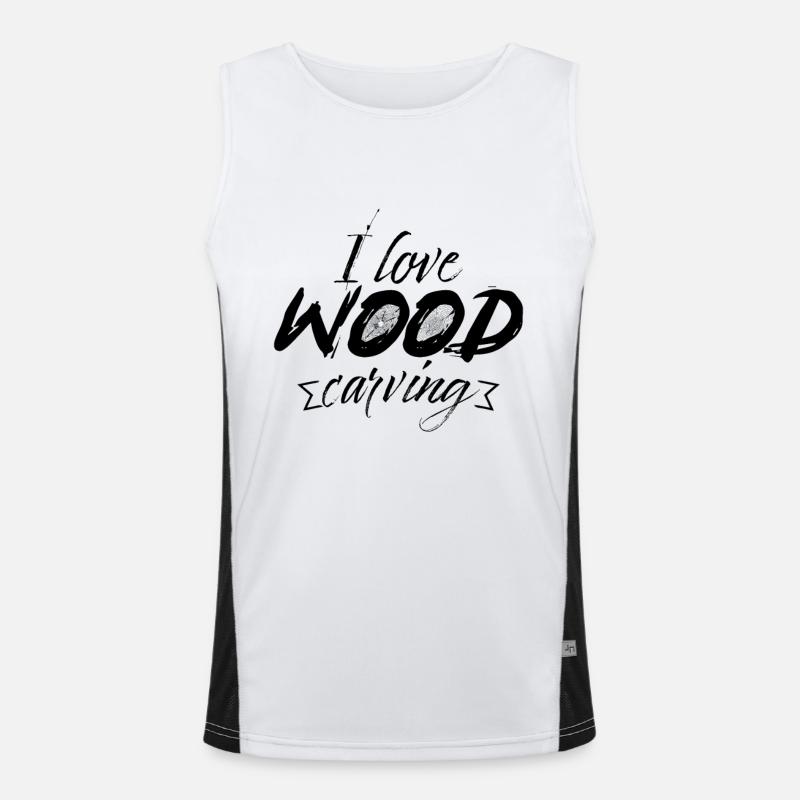 Holz Schnitzen Funktionelles Kontrast-Tank Top für Männer 