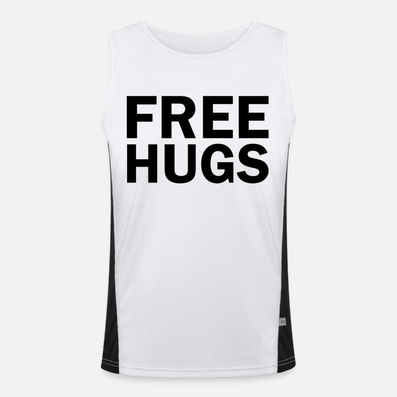 Free hugs Funktionelles Kontrast-Tank Top für Männer 