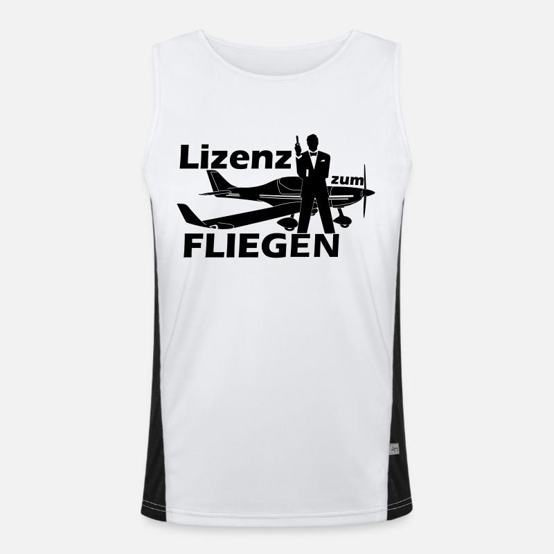 lizenz motorflug Funktionelles Kontrast-Tank Top für Männer 