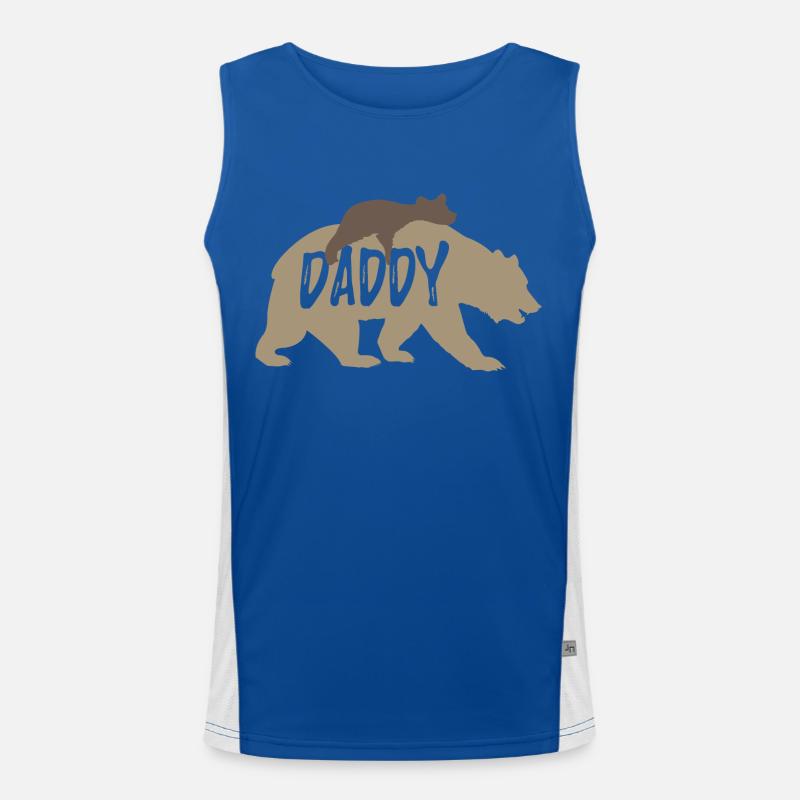 Daddy Bär Geschenkidee Vater Funktionelles Kontrast-Tank Top für Männer 