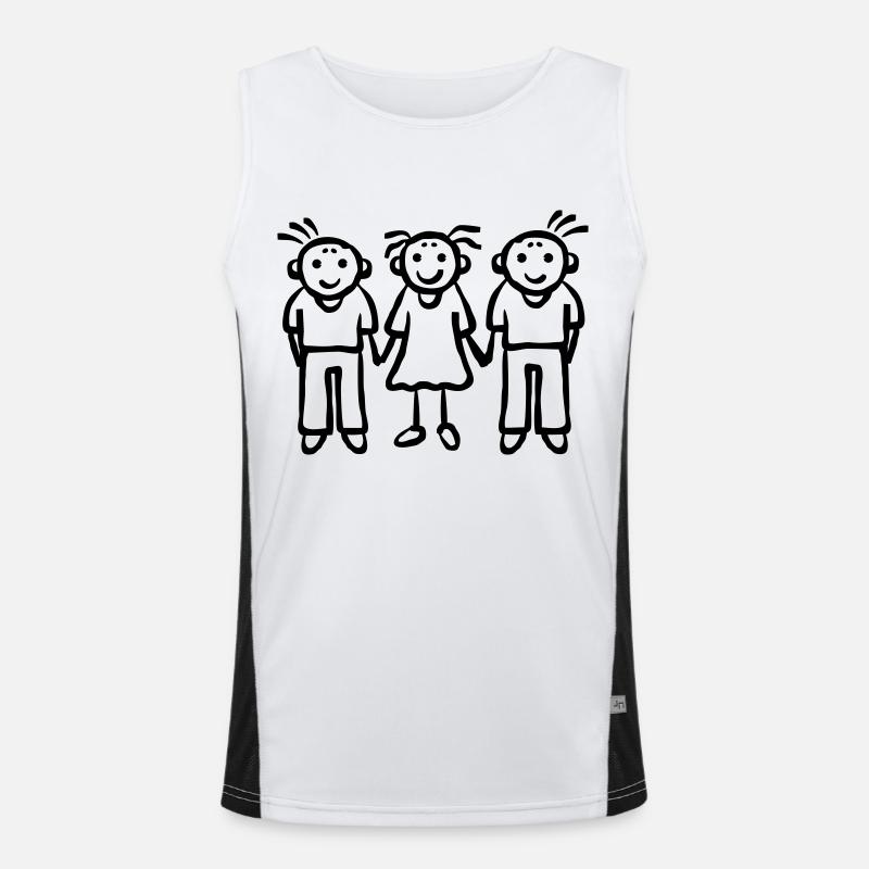 3 Kinder - Mädchen Junge Freunde Familie Funktionelles Kontrast-Tank Top für Männer