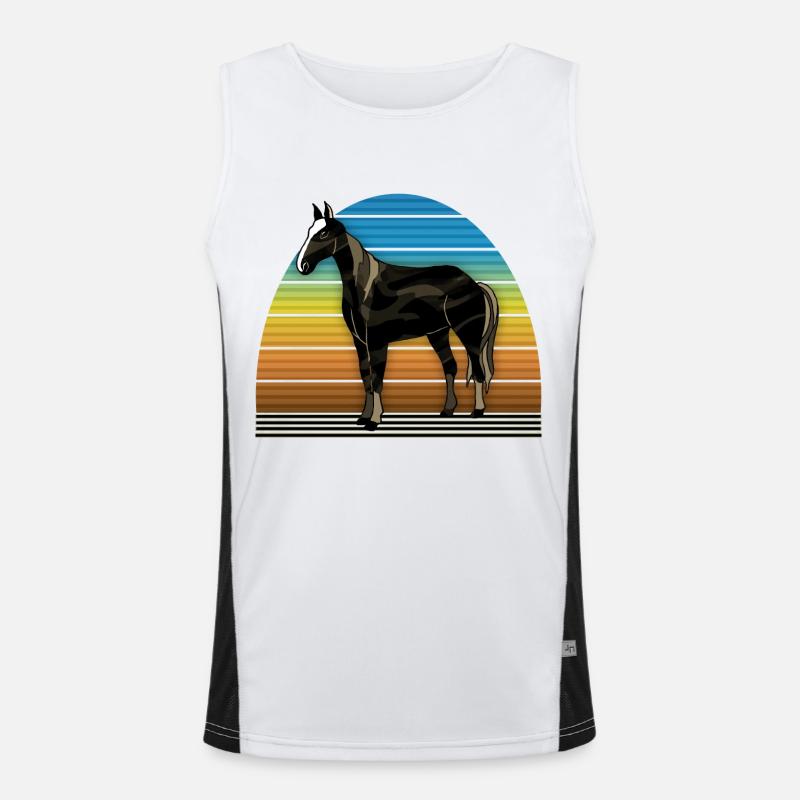 Pferd Funktionelles Kontrast-Tank Top für Männer 