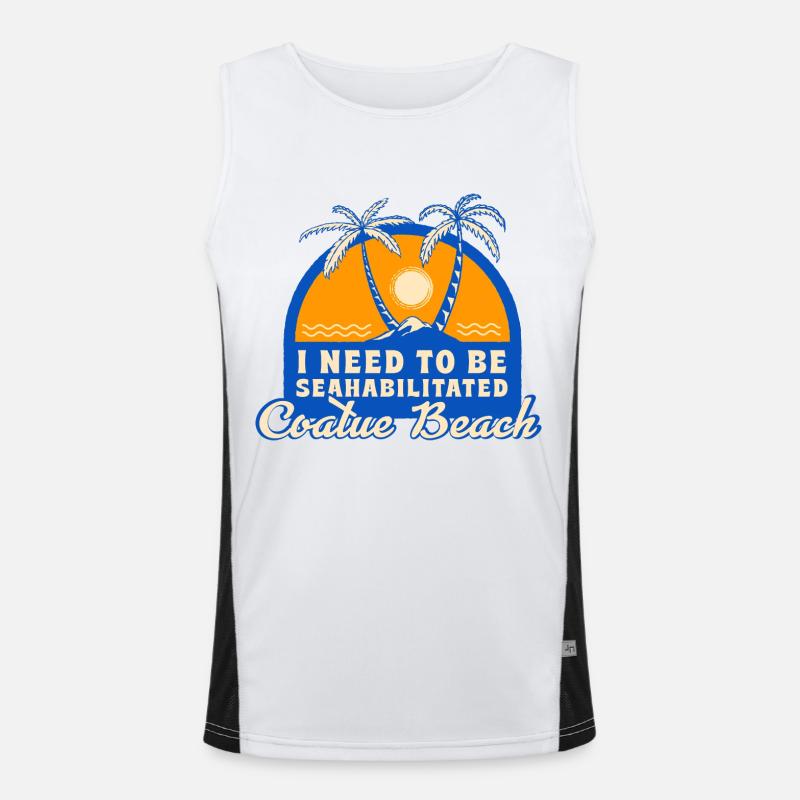 I Need To Be Seahabilitated Coatue Beach Summer Funktionelles Kontrast-Tank Top für Männer 