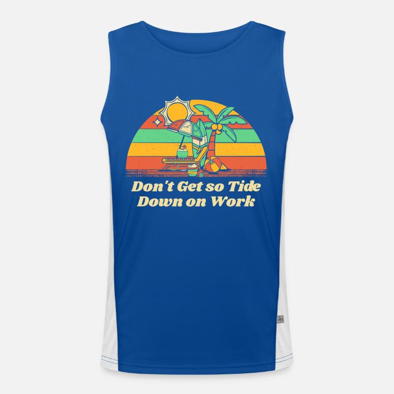 Don't Get so Tide Down on Work Beach Boss Ocean Men's Functional Contrast Tank Top 