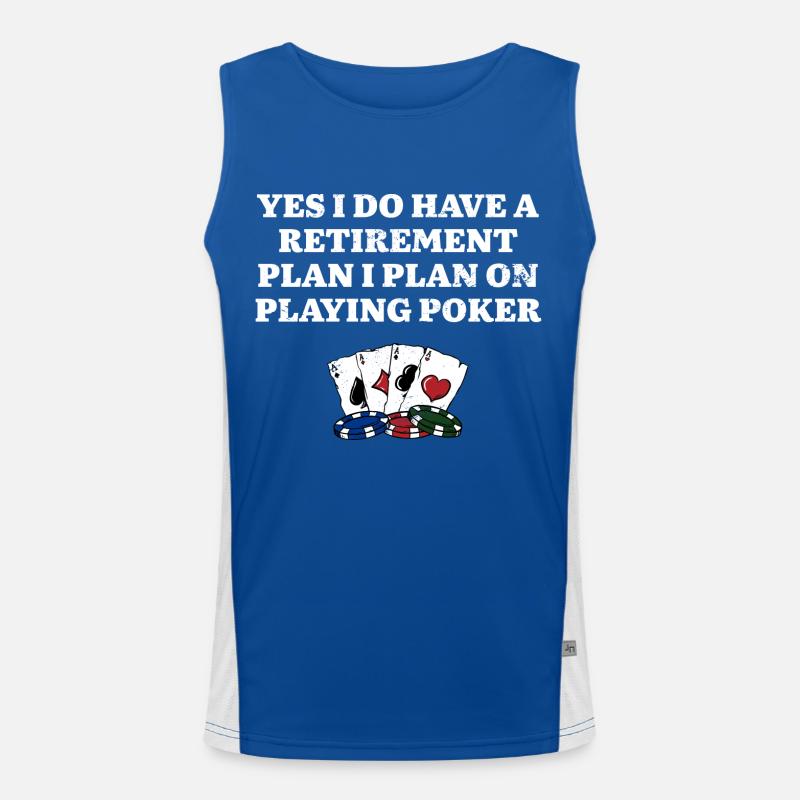Retirement Plan Playing Poker Gambler Retired Men's Functional Contrast Tank Top 