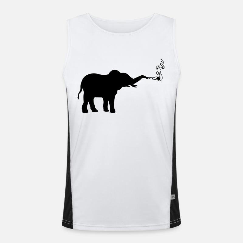 Joint Weed Smoking Elephant Débardeur respirant contrasté Homme 