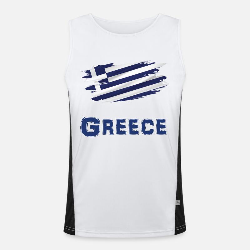 Drapeau Patriote Cadeau Pays Drapeau Grèce Débardeur respirant contrasté Homme 