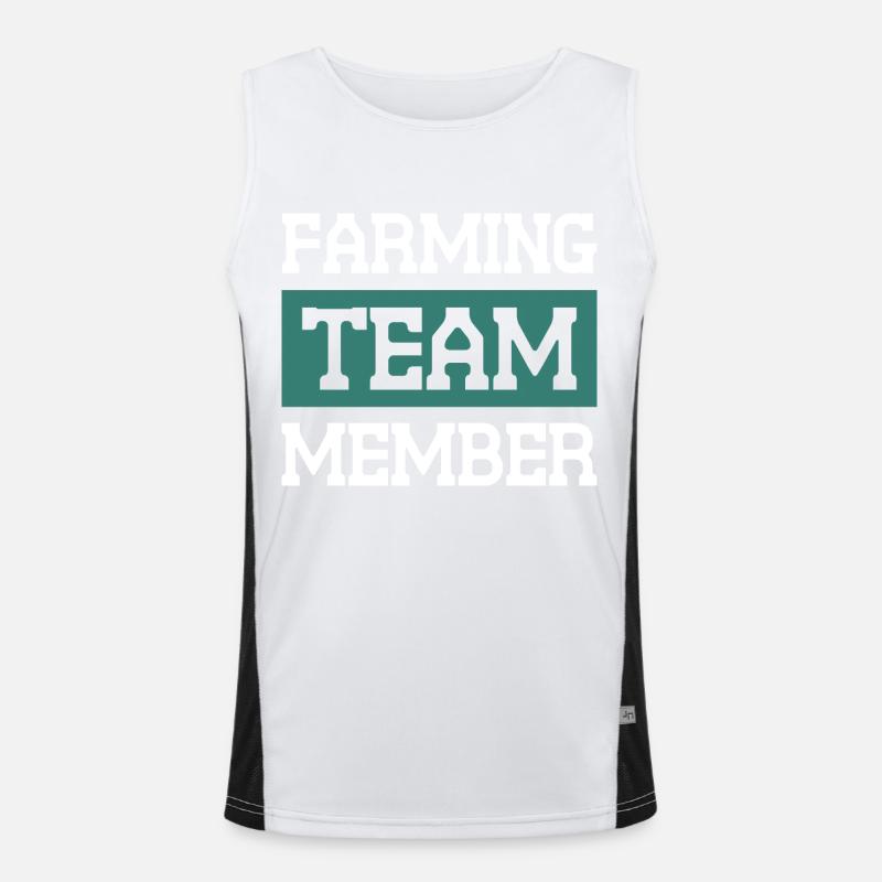 Farming Team - Men's Functional Contrast Tank Top  - white/black