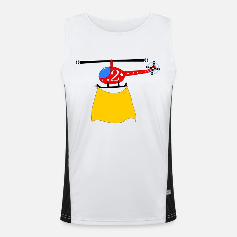 Helicopter Birthday 2 - Men's Functional Contrast Tank Top  - white/black