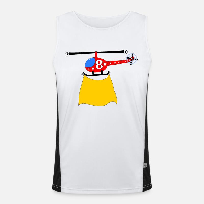 Helicopter Birthday 8 - Men's Functional Contrast Tank Top  - white/black