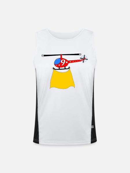 Helicopter Birthday 9 - Men's Functional Contrast Tank Top  - white/black - Front