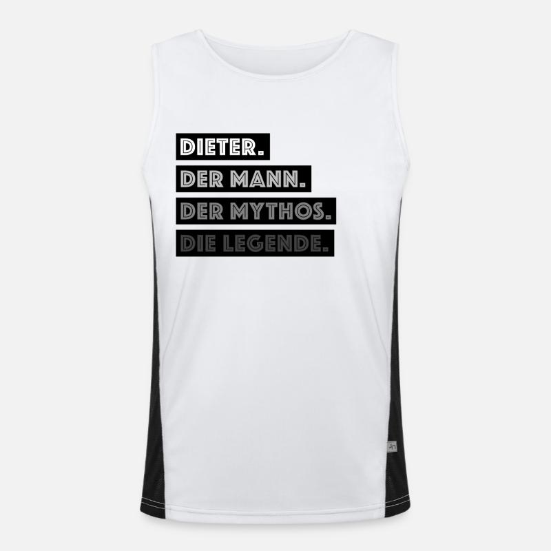 Dieter der Mann der Mythos die Legende Funktionelles Kontrast-Tank Top für Männer 