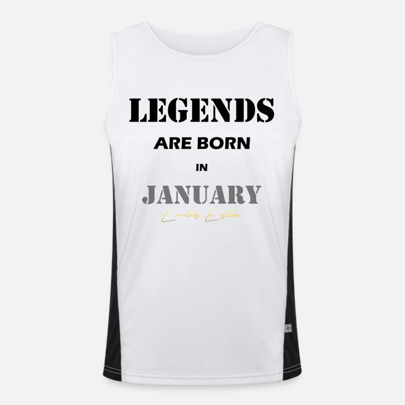 Janvier Legends Gift noir Débardeur respirant contrasté Homme 
