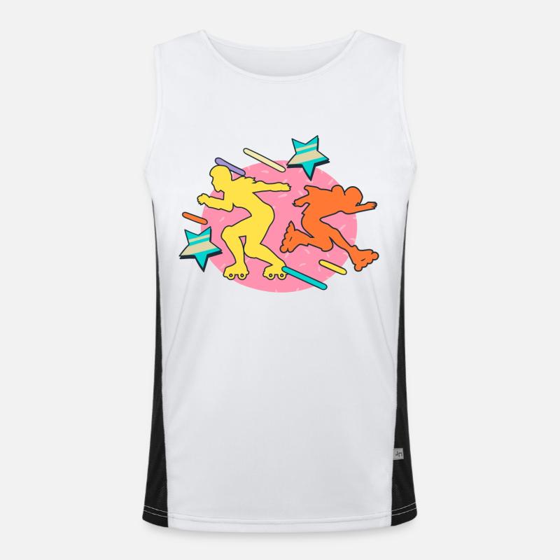 80s rollerblader Funktionelles Kontrast-Tank Top für Männer 