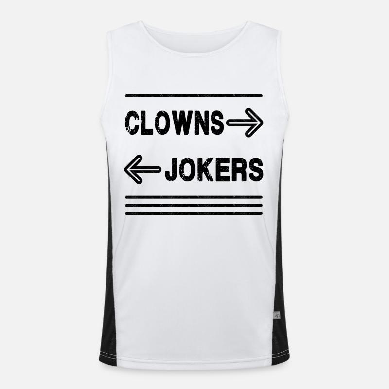 Clowns Left, Jokers Right - Meme - Men's Functional Contrast Tank Top  - white/black