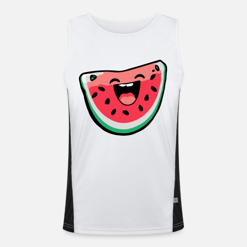 Wassermelone Comic Funktionelles Kontrast-Tank Top für Männer 