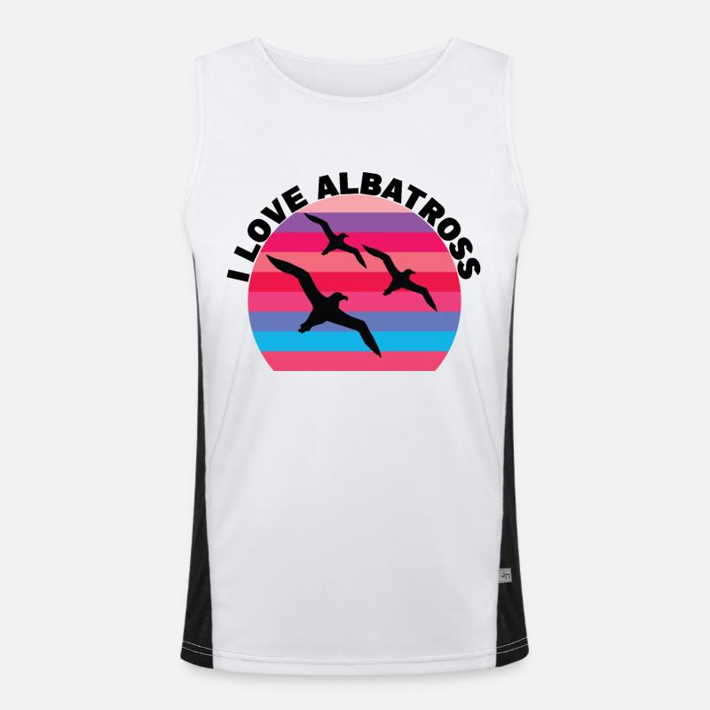Ich liebe Albatros Funktionelles Kontrast-Tank Top für Männer 