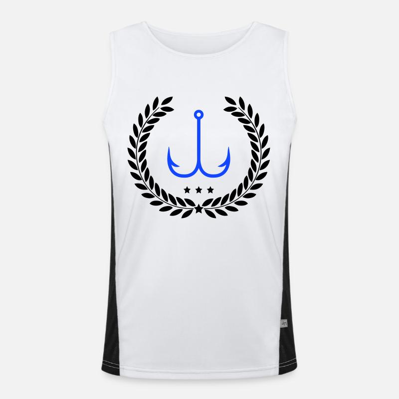 fishhook - Men's Functional Contrast Tank Top - white/black