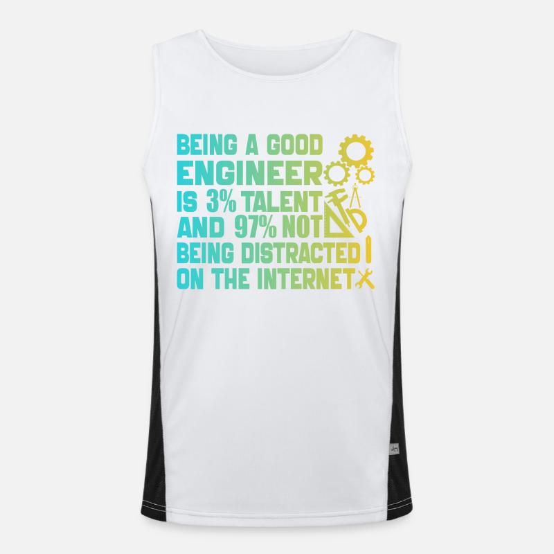 Funny Engineer Men Women Mechanical Engineering Débardeur respirant contrasté Homme 