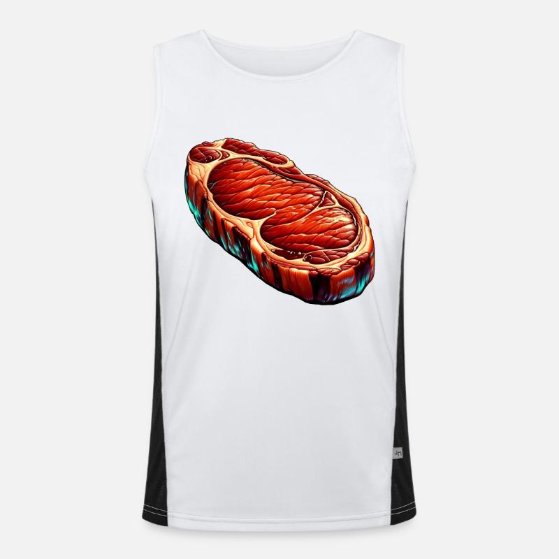 Fleisch | Grillen Funktionelles Kontrast-Tank Top für Männer 