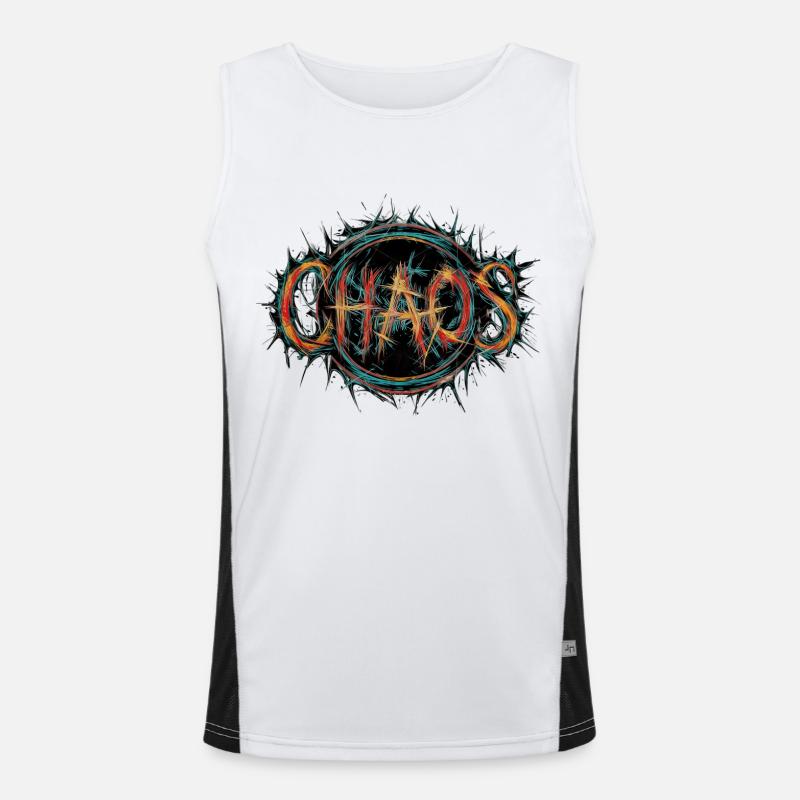Chaos. Mad Design with Disordered Image Men's Functional Contrast Tank Top 