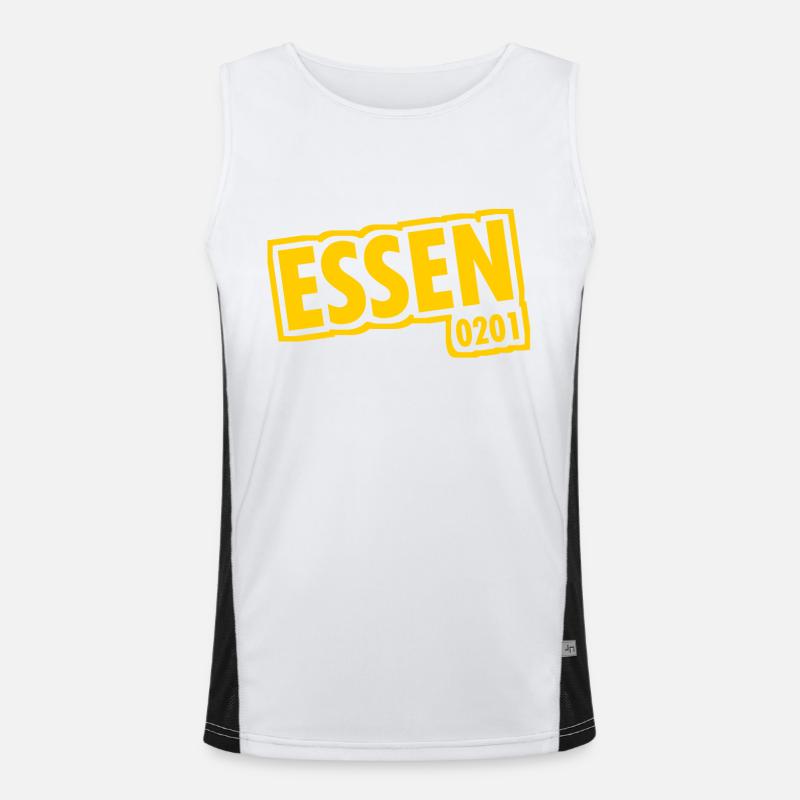 Essen - 0201 - Area Code - Slogan Men's Functional Contrast Tank Top 